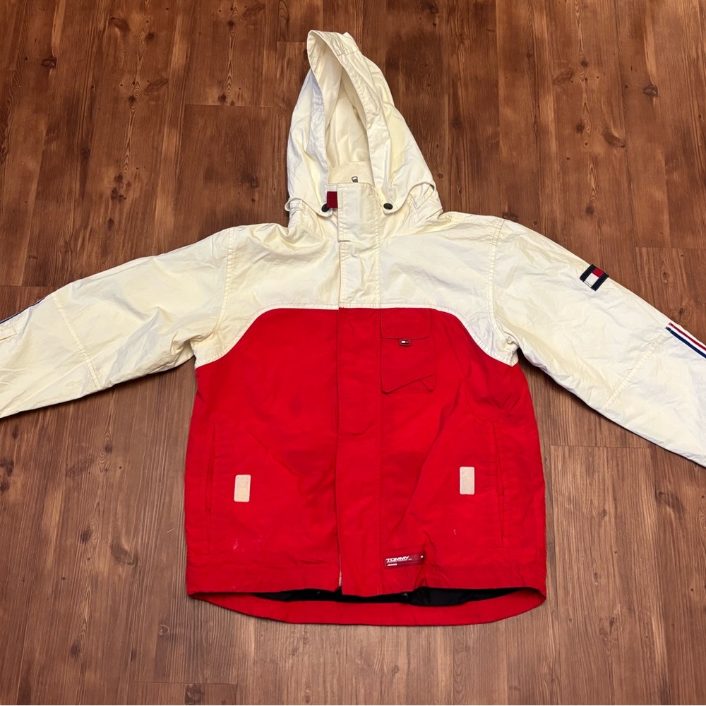 Rare Red and Cream Tommy Hilfiger Jacket
